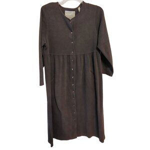 Erika Taylor Intimates Country XL Nightgown Dress Snap Front Green/Gray Country